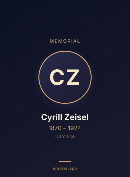 Memorial portrait of Cyrill Zeisel