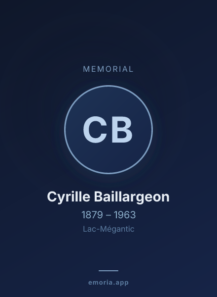 Memorial portrait of Cyrille Baillargeon