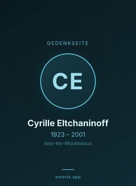 Gedenkportrait von Cyrille Eltchaninoff