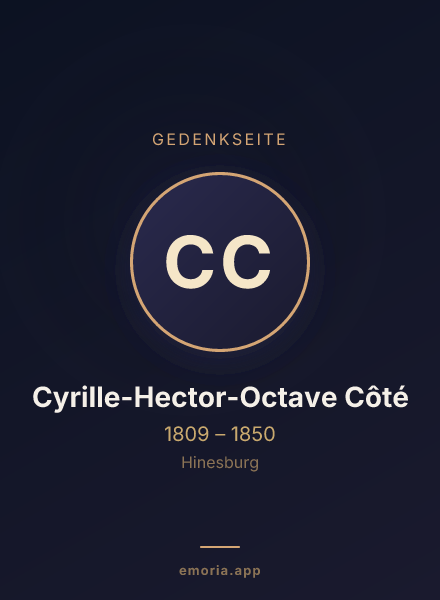Gedenkportrait von Cyrille-Hector-Octave Côté