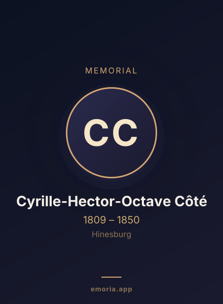 Memorial portrait of Cyrille-Hector-Octave Côté