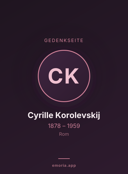 Gedenkportrait von Cyrille Korolevskij