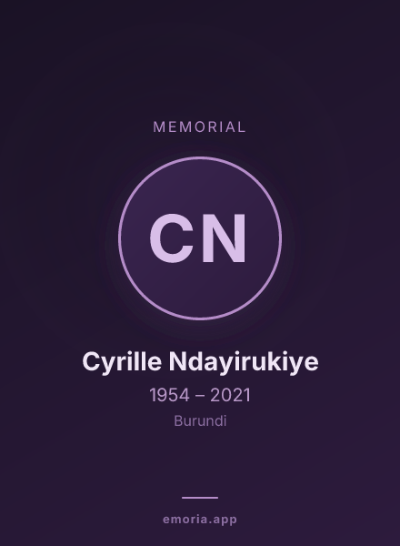 Memorial portrait of Cyrille Ndayirukiye