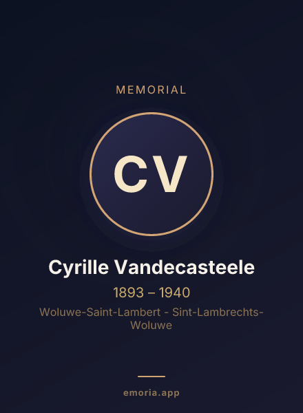 Memorial portrait of Cyrille Vandecasteele