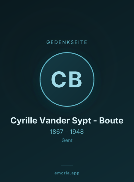 Gedenkportrait von Cyrille Vander Sypt - Boute