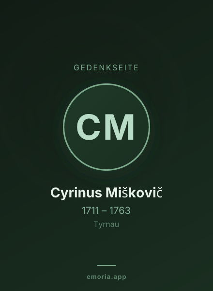 Gedenkportrait von Cyrinus Miškovič