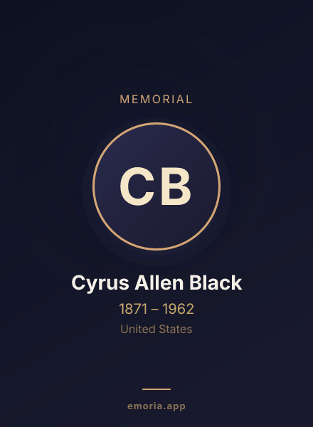 Memorial portrait of Cyrus Allen Black