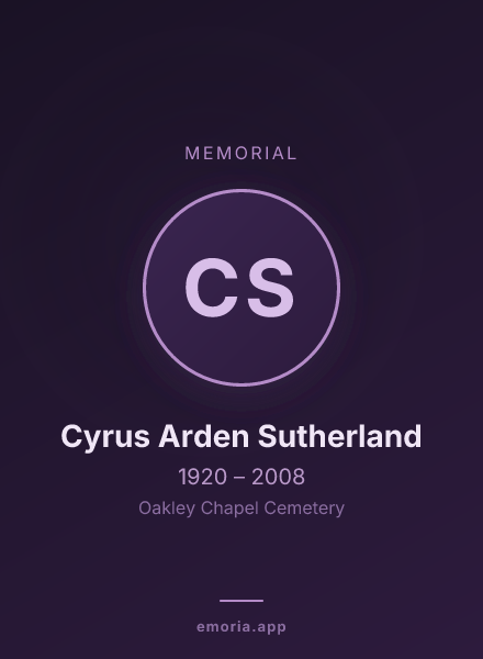 Memorial portrait of Cyrus Arden Sutherland