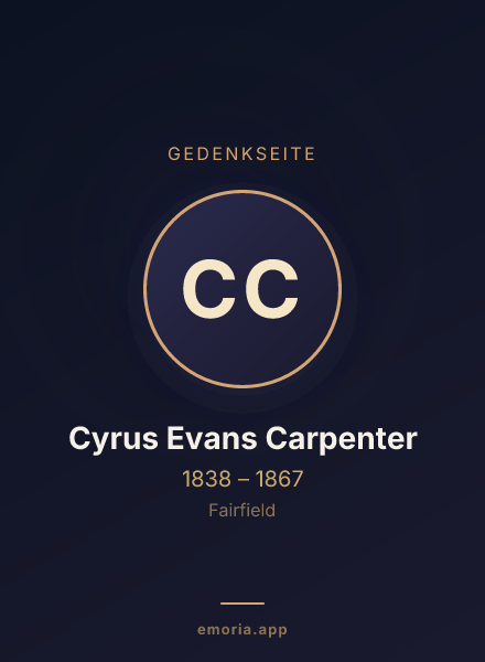 Gedenkportrait von Cyrus Evans Carpenter