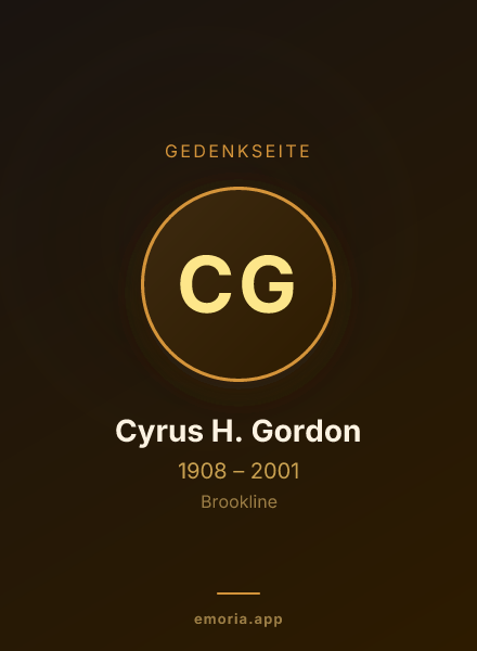 Gedenkportrait von Cyrus H. Gordon