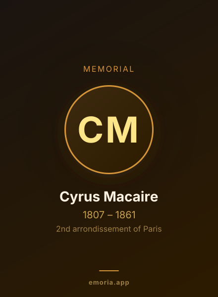 Memorial portrait of Cyrus Macaire
