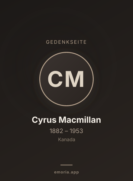 Gedenkportrait von Cyrus Macmillan