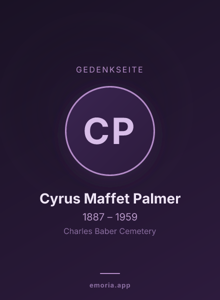 Gedenkportrait von Cyrus Maffet Palmer