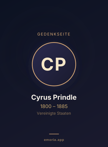 Gedenkportrait von Cyrus Prindle