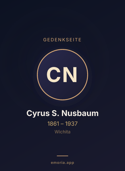 Gedenkportrait von Cyrus S. Nusbaum