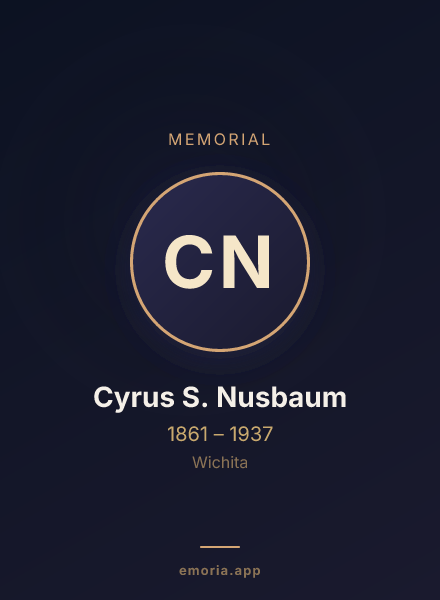 Memorial portrait of Cyrus S. Nusbaum