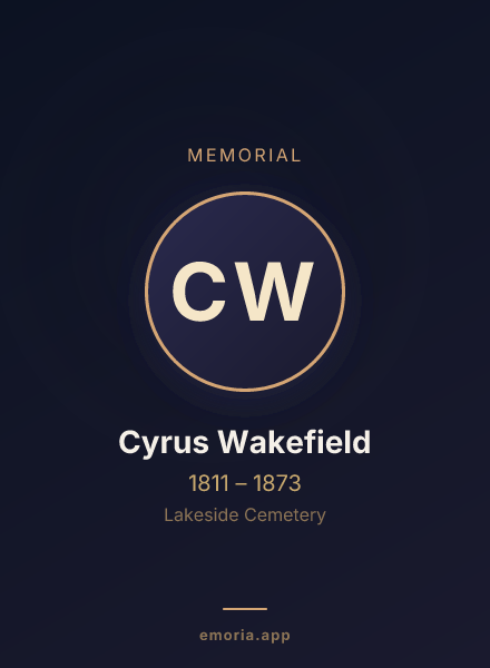 Memorial portrait of Cyrus Wakefield