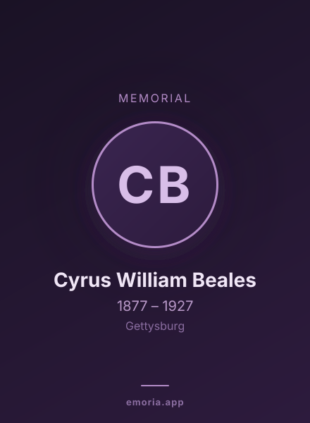 Memorial portrait of Cyrus William Beales