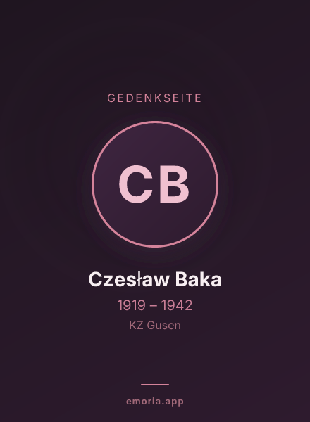 Gedenkportrait von Czesław Baka