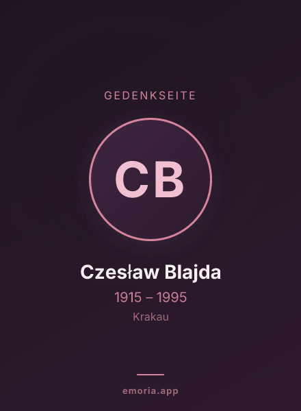 Gedenkportrait von Czesław Blajda