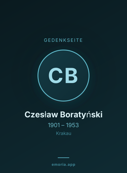 Gedenkportrait von Czesław Boratyński