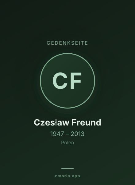 Gedenkportrait von Czesław Freund