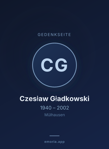 Gedenkportrait von Czesław Gładkowski