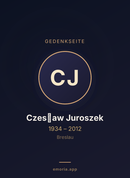 Gedenkportrait von Czesław Juroszek