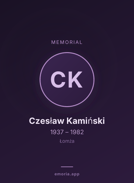 Memorial portrait of Czesław Kamiński