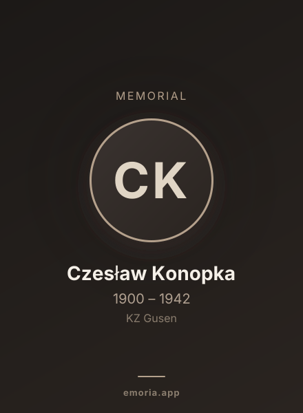 Memorial portrait of Czesław Konopka