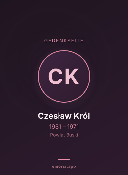 Gedenkportrait von Czesław Król
