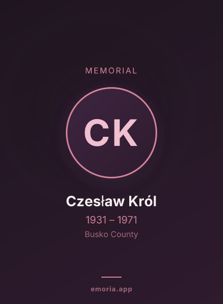 Memorial portrait of Czesław Król