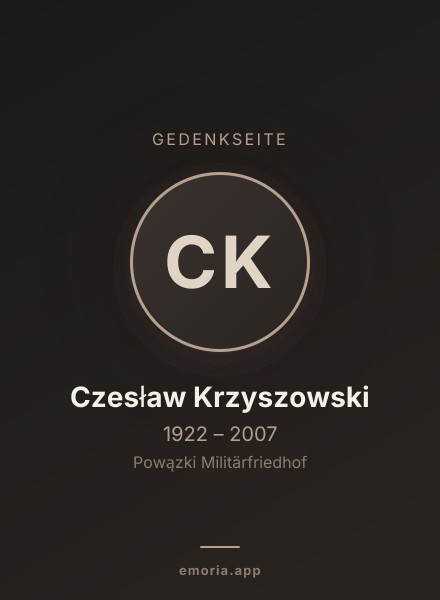 Gedenkportrait von Czesław Krzyszowski