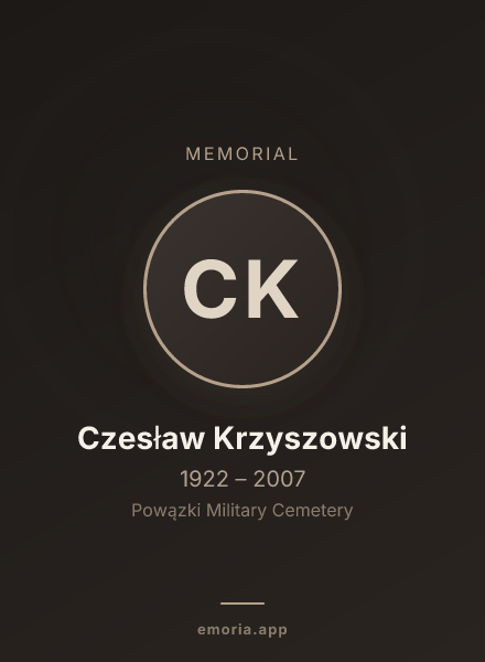 Memorial portrait of Czesław Krzyszowski