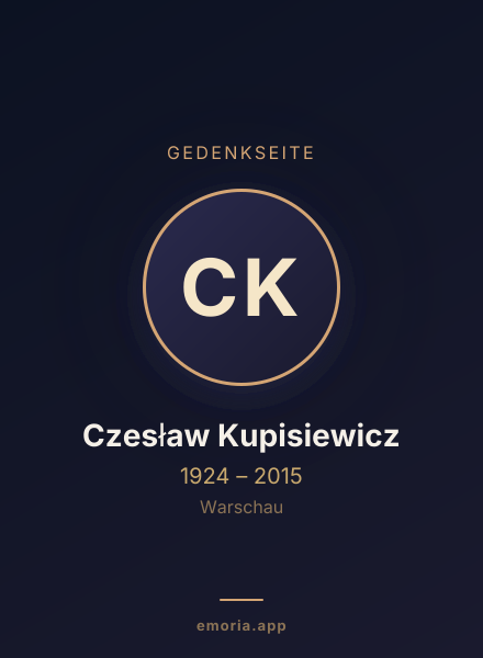 Gedenkportrait von Czesław Kupisiewicz