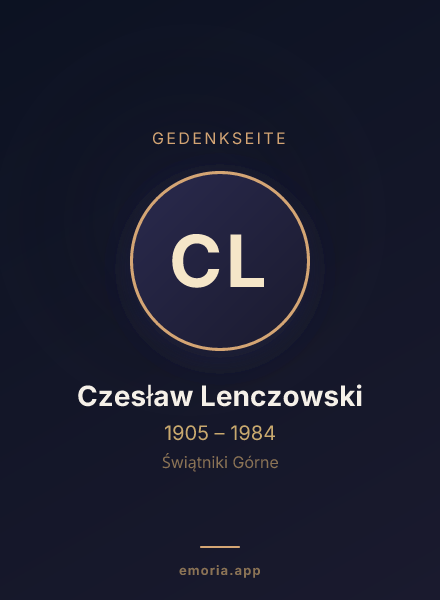 Gedenkportrait von Czesław Lenczowski