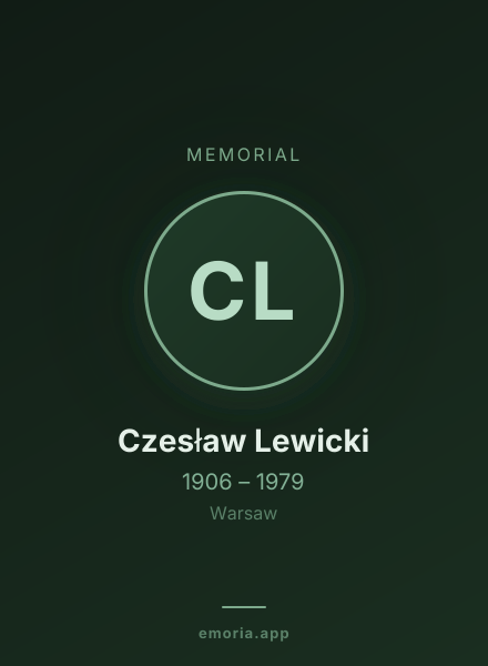 Memorial portrait of Czesław Lewicki