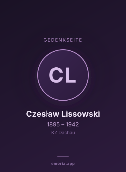 Gedenkportrait von Czesław Lissowski