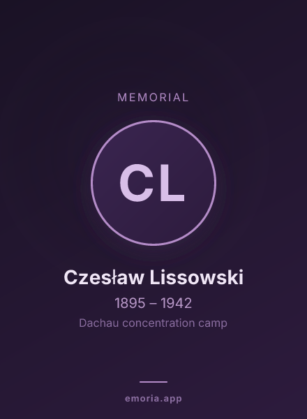 Memorial portrait of Czesław Lissowski