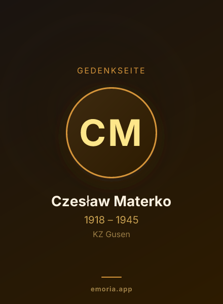 Gedenkportrait von Czesław Materko