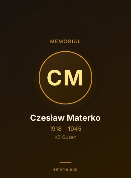 Memorial portrait of Czesław Materko