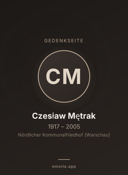 Gedenkportrait von Czesław Mętrak