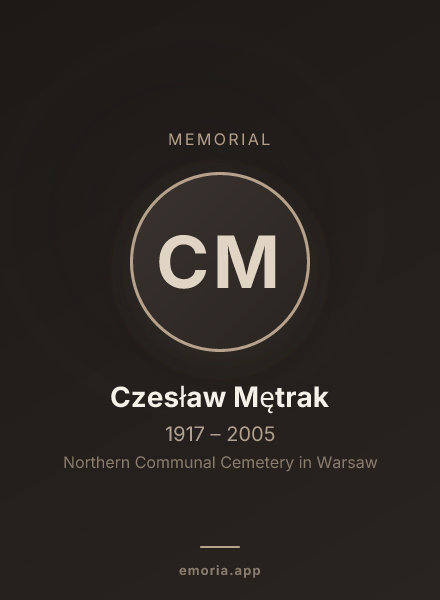 Memorial portrait of Czesław Mętrak