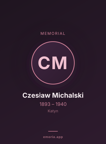 Memorial portrait of Czesław Michalski