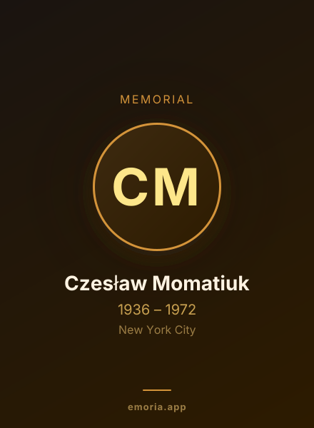 Memorial portrait of Czesław Momatiuk