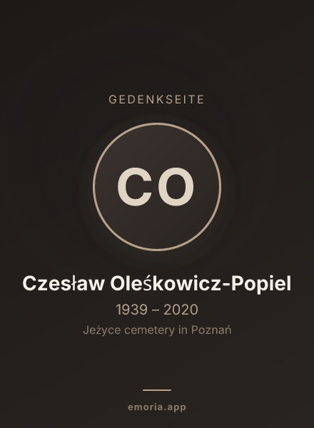 Gedenkportrait von Czesław Oleśkowicz-Popiel