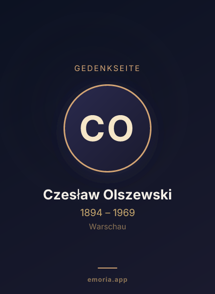 Gedenkportrait von Czesław Olszewski