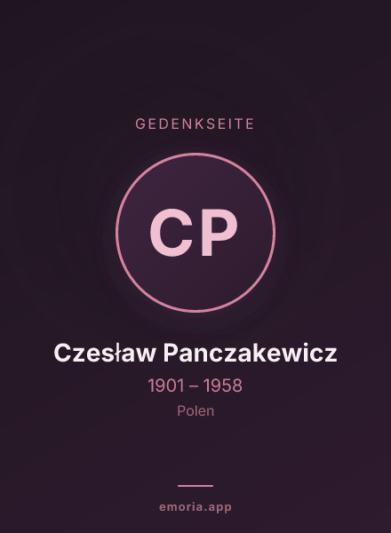 Gedenkportrait von Czesław Panczakewicz