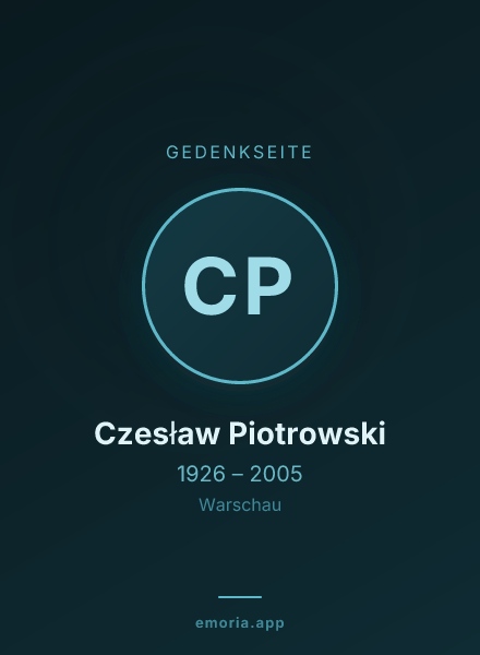 Gedenkportrait von Czesław Piotrowski