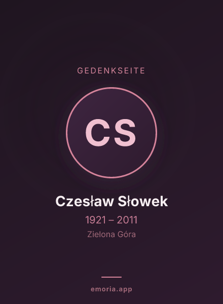 Gedenkportrait von Czesław Słowek